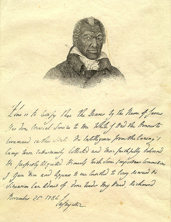 Fascimile of James Lafayette